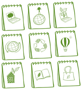 笔记本与生态友好型徽标