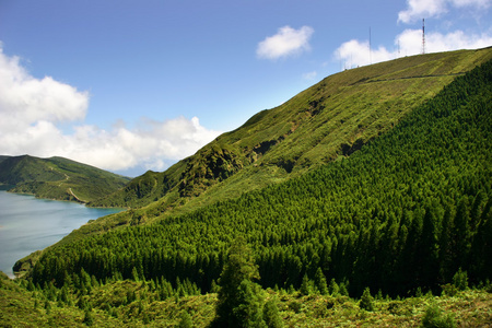 在亚速尔群岛岛屿火湖