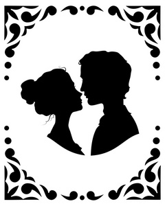 爱夫妇的 silhouettes