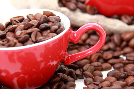 陶瓷咖啡杯咖啡豆