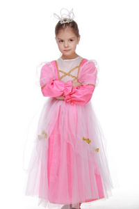 穿粉红色裙子的小公主