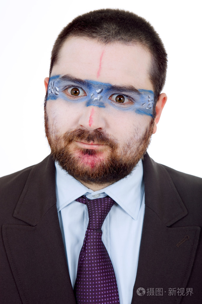 奇怪的画脸傻的年轻人