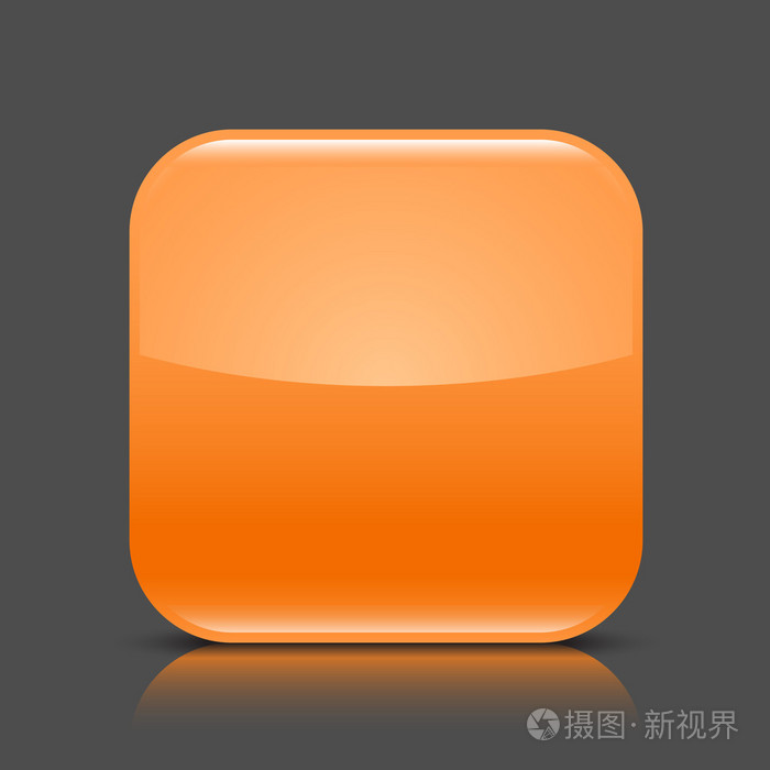 圆角方形图标与黑色阴影和反射上黑灰色的背景色.