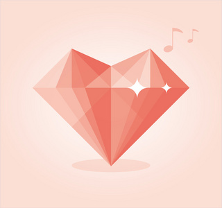 抽象的爱钻石与音乐笔记