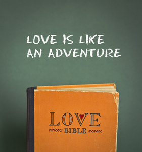 爱情就像一场冒险。爱爱情戒律 隐喻和引号的圣经 