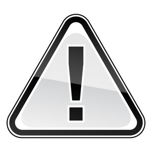 黑色危险警告注意标志与白色感叹号照片