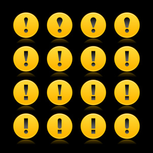 16 黄色 web 2.0 按钮警告注意标志带有感叹号