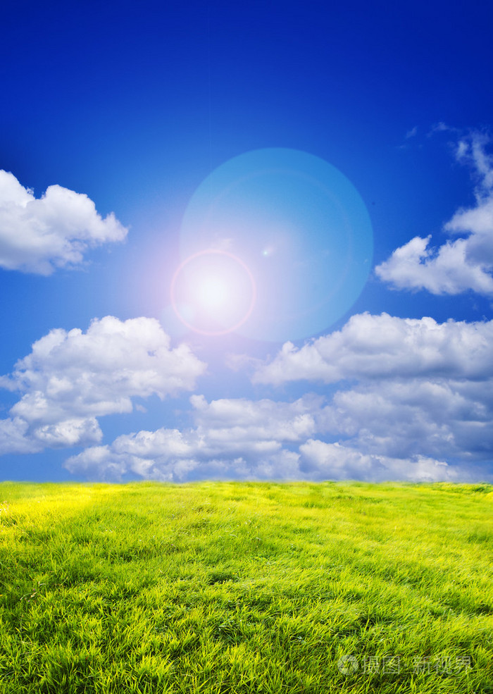 春天风景与太阳