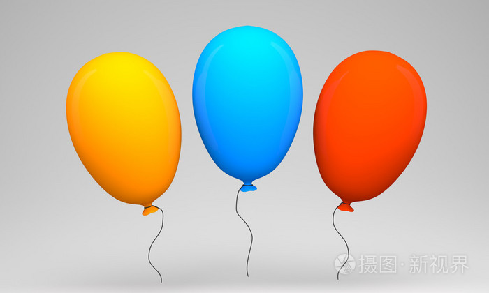 三个彩色的气球