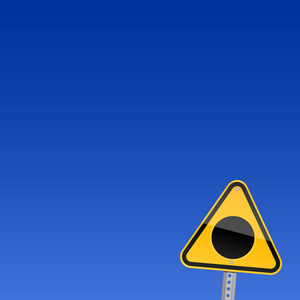 黄路危险警告标志与黑洞的符号