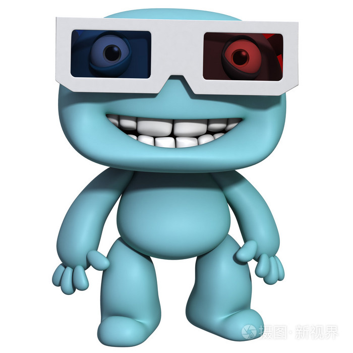戴眼镜的3d卡通可爱男人