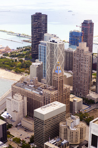 芝加哥湖岸驱动器鸟瞰图图片