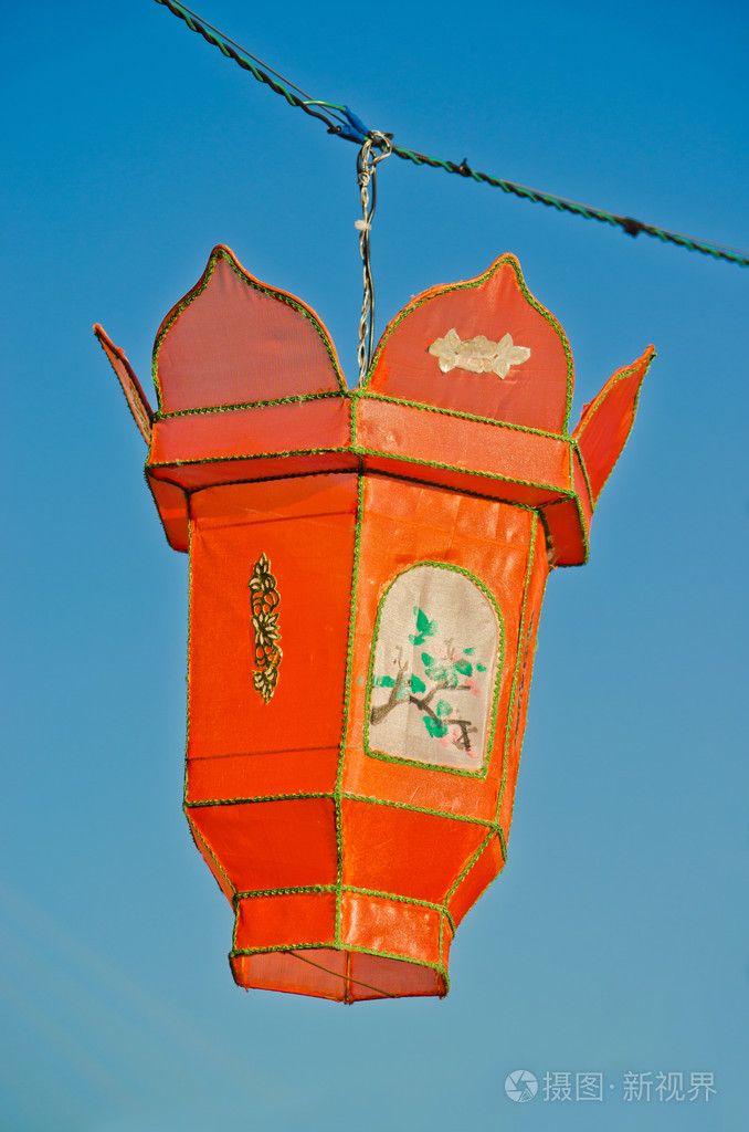 橙色中国纸灯笼