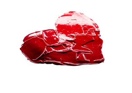 红色的心的爱。艺术 oilacryl 涂料