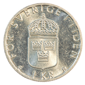 一个瑞典克朗硬币照片
