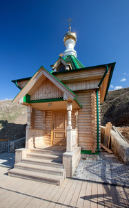 木制教堂。俄罗斯。彼尔姆。白色山
