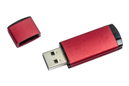 usb 闪存驱动器上白色隔离