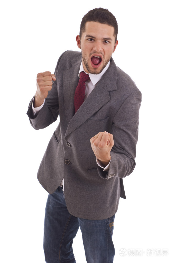 商务男人与战斗的拳头照片-正版商用图片1c1961-摄图新视界