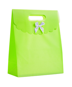 单一的绿色纸袋