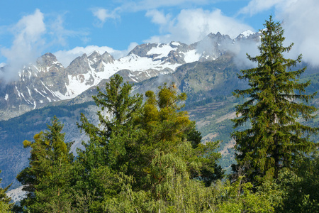 夏季山区景观阿尔卑斯山瑞士