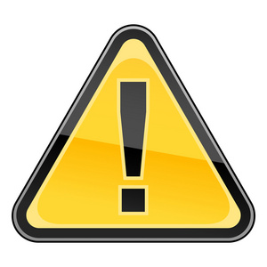 警告注意标志用感叹号标记符号上的危险照片