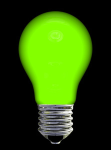 绿色灯泡的插图