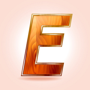 字母表木质 信 e.矢量