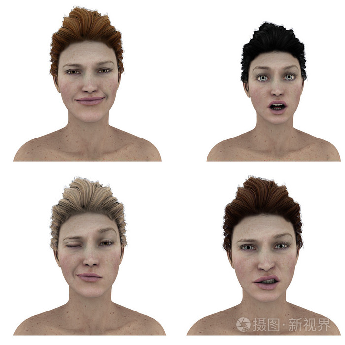 漂亮的女人的面部表情傻微笑质疑怀疑休克