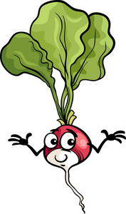 可爱萝卜蔬菜卡通插图