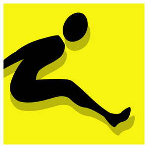 员和奥林匹克标志符号矢量图标集跳远运动轨迹跳远序列矢量插画运动员