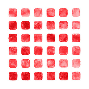 红色水彩空白圆角的方形形状