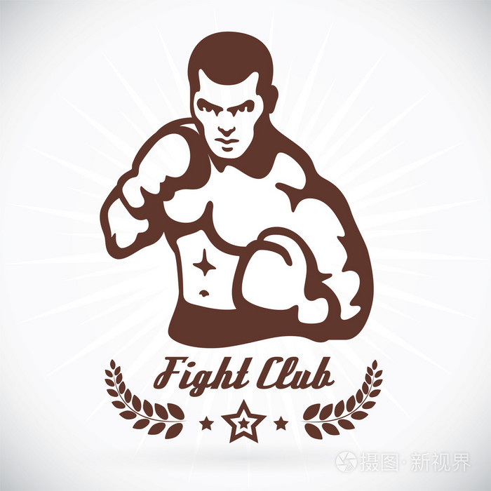 拳击手健身模型插画, 标志, 符号, 按钮, 徽章, 图标, 家庭, 婴儿