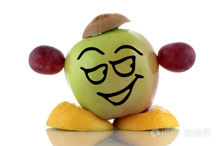 笑脸水果在白色背景上的图释