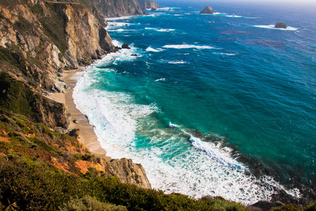 美丽的大瑟尔，加州的海岸线
