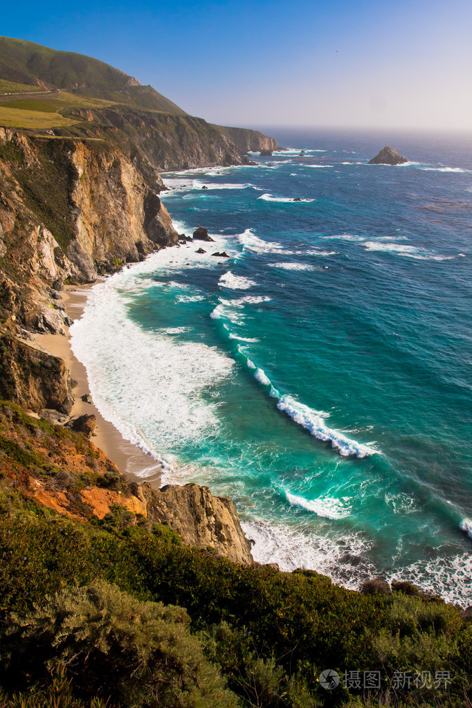 美丽的大瑟尔,加州的海岸线