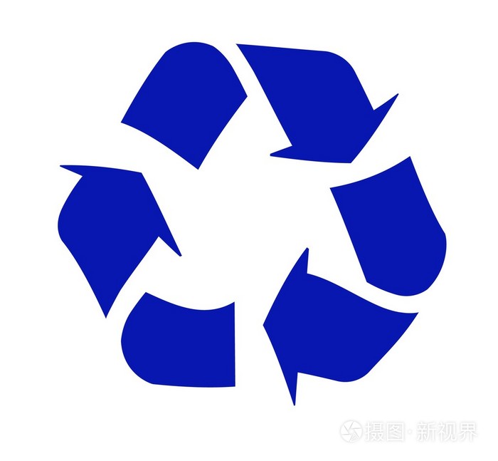 蓝色的循环再造标志