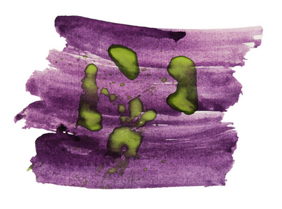紫色 绿色画笔纹理隔离对 w 的背景水彩