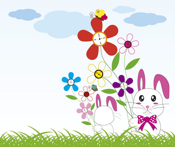 兔持有鲜花