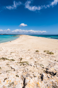 福门特拉岛岛，地中海，西班牙的 illetes 海滩