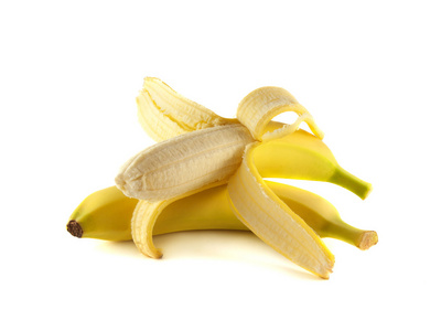 孤立在白色背景上的两个香蕉