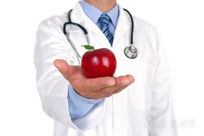 医生举行苹果