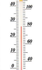 孤立在白色背景上的大气温度计规模