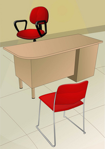 办公桌和住客椅