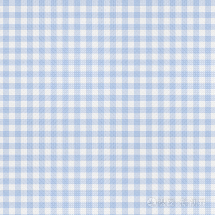 蓝色方格布式织物背景
