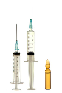 空的一次性注射器和药物安瓿