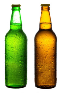 绿色和棕色啤酒瓶