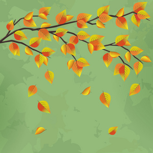 复古秋季背景与树分支