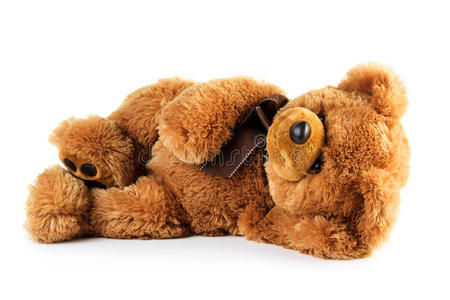 玩具泰迪熊躺着