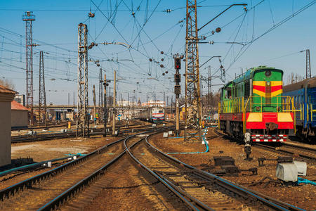 乌克兰铁路。乌克兰哈尔科夫火车轨道