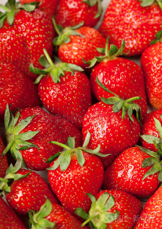 新鲜的红色草莓特写背景